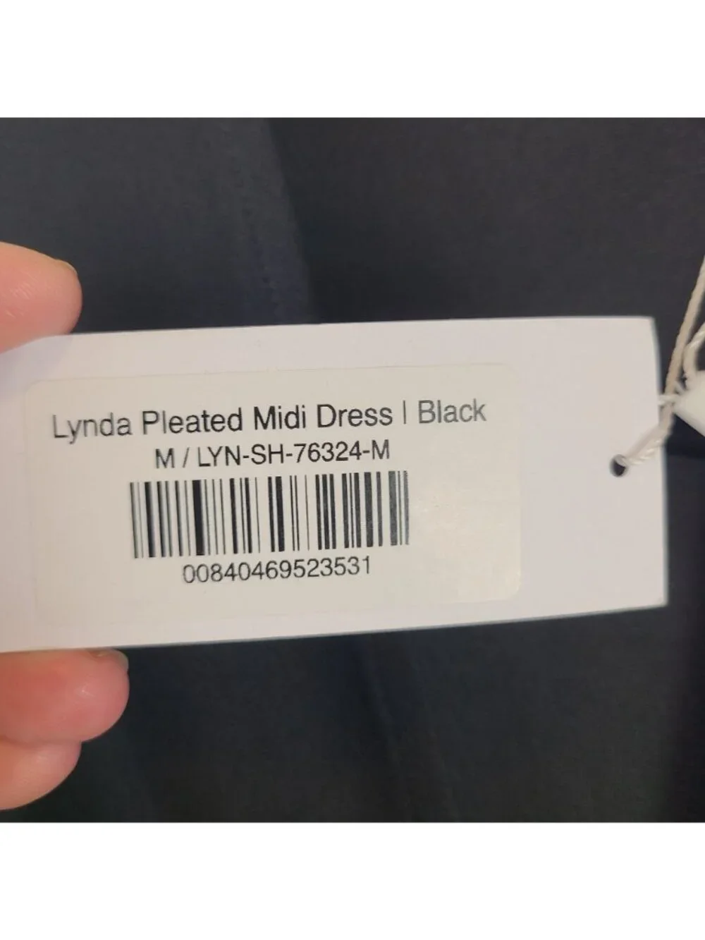 NEW Baltic Born Lynda Pleated Midi Dress Black Long Sleeve Knot Front Sz M